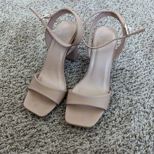 Nude Block Heels